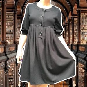 Max Studio Midcentury Dark Academia Bookstore Girl Black Dress, Size S